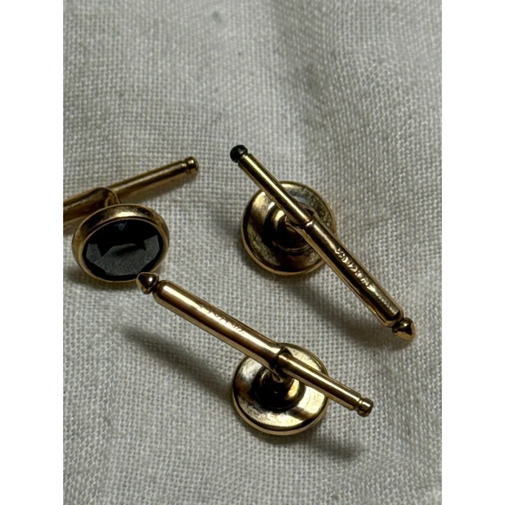 Vintage Destino 1/20 12K Gold Filled Black Onyx Tuxedo Shirt Studs Set of 3